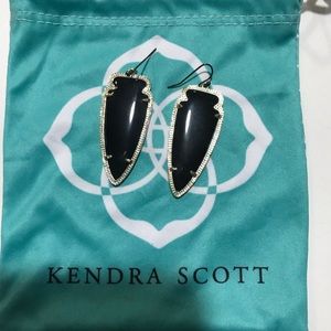 Kendra Scott Black Arrowhead Earrings